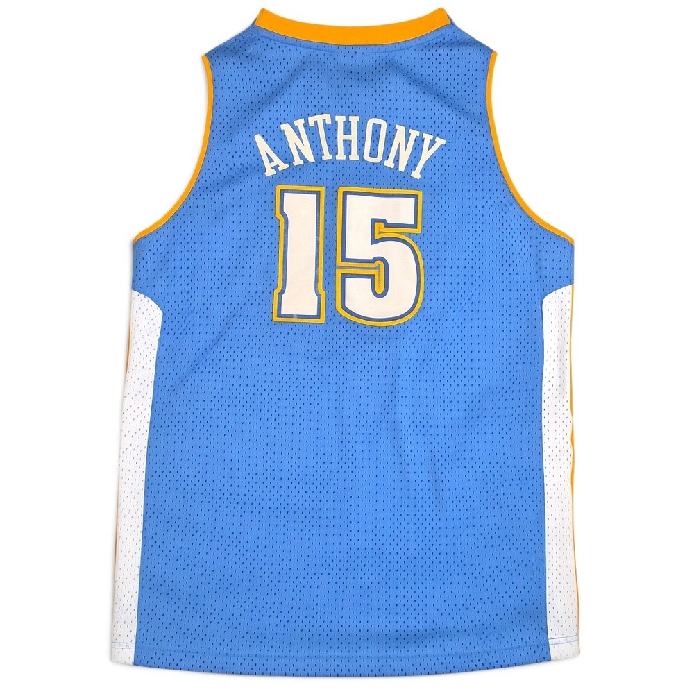 Reebok Denver Nuggets Jersey Kids XL Blue Excellent Carmelo Anthony 15 NBA